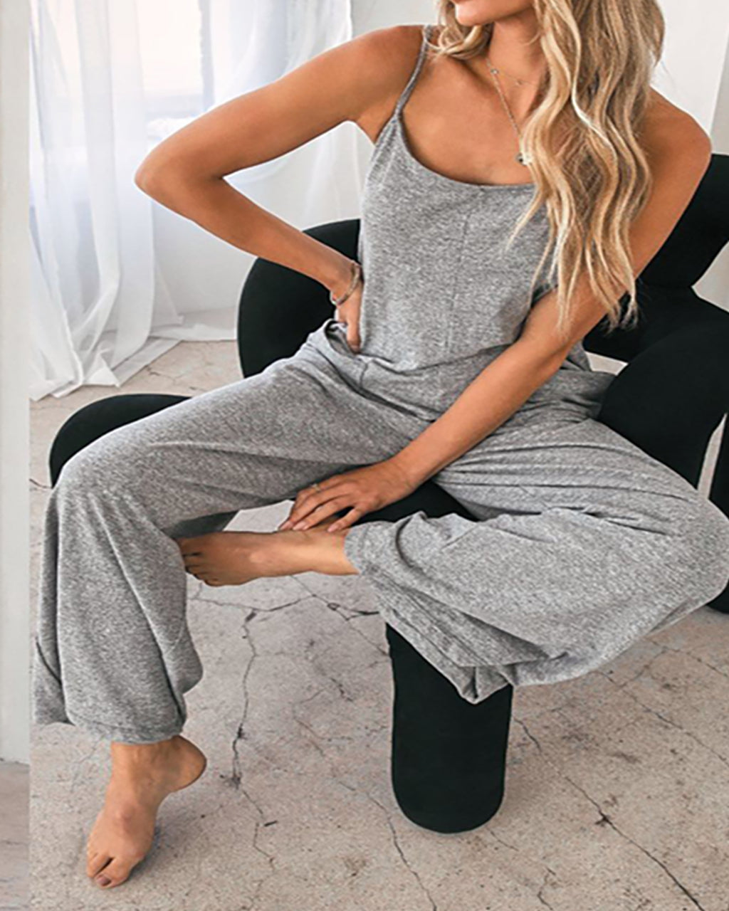 Pocket Jumpsuit Relaxed Casual Pants