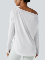 Women's Off Shoulder Tops With Thumbhole