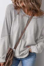 Women'sReverse Seam Waffle Knit Sweatshirt
