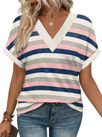 Women's Summer V Neck Short Sleeve Basic T Shirt