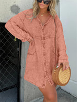 Women's Washed Denim Shirt Dress