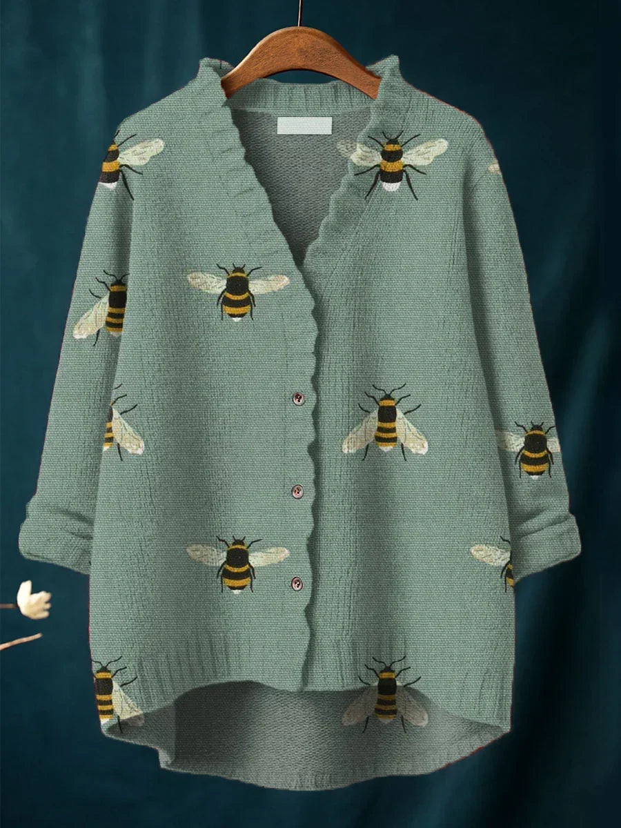 Women's Funny Chicken Art Print Casual Pullover Sweater