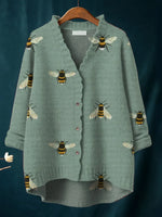 Women's Funny Chicken Art Print Casual Pullover Sweater