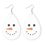 Christmas Elk Snowman Leather Earrings