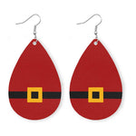 Christmas Elk Snowman Leather Earrings