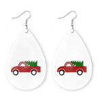 Christmas Elk Snowman Leather Earrings
