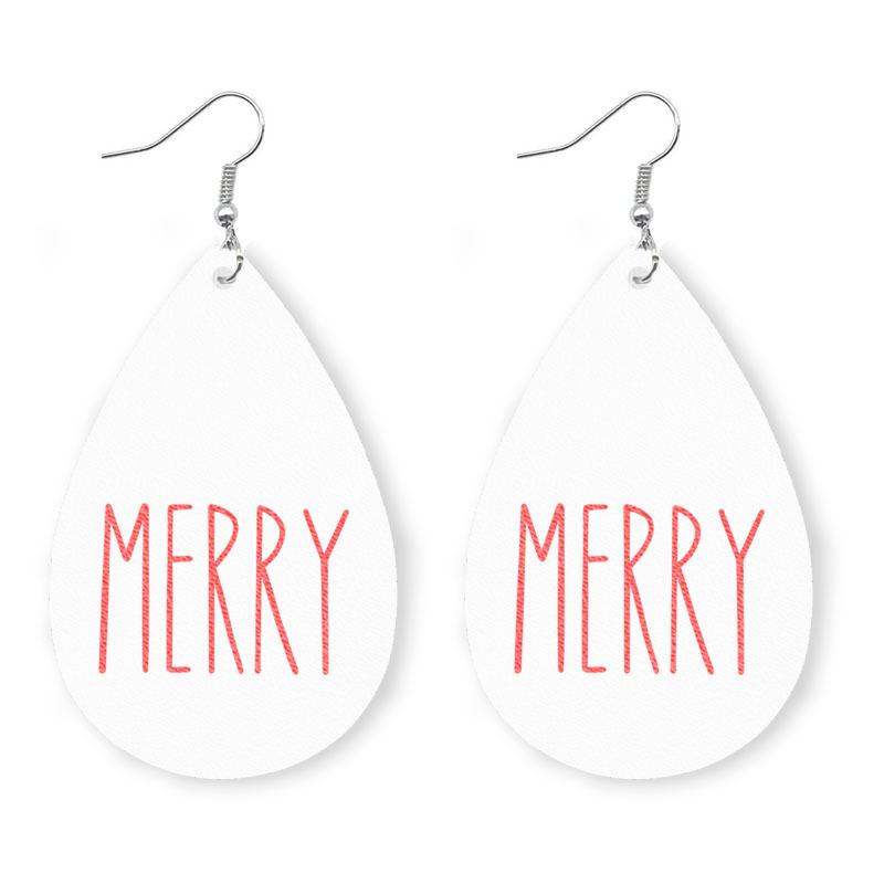 Christmas Elk Snowman Leather Earrings