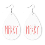 Christmas Elk Snowman Leather Earrings