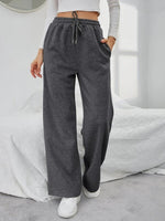 Solid Drawstring Slant Pocket Sweatpants