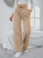 Solid Drawstring Slant Pocket Sweatpants