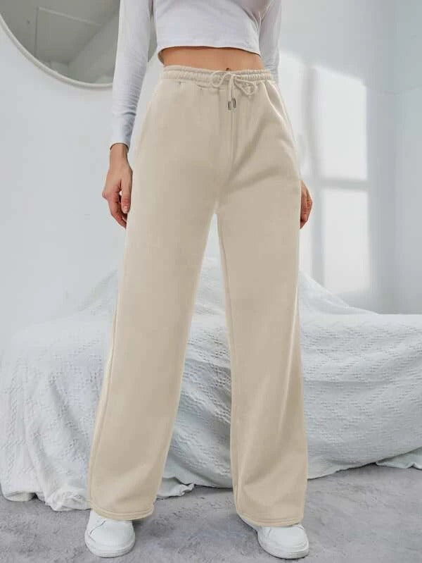 Solid Drawstring Slant Pocket Sweatpants