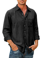 ??Men's Denim Long Sleeve Button Down Shirt