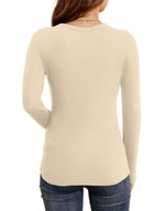 Round Neck Stretch Slim Ribbed Basic Shirts
