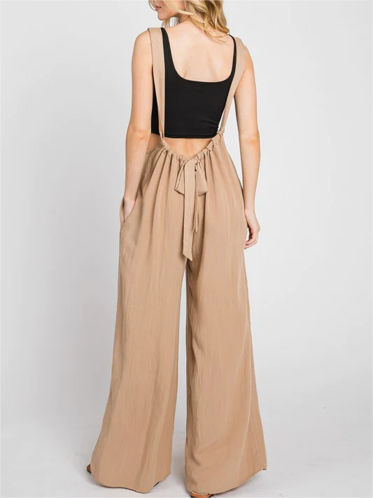Soft Loose Solid Color Wide Leg Jumpsuit