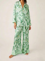 Women's Watercolor Bloom Silky Pajama Set