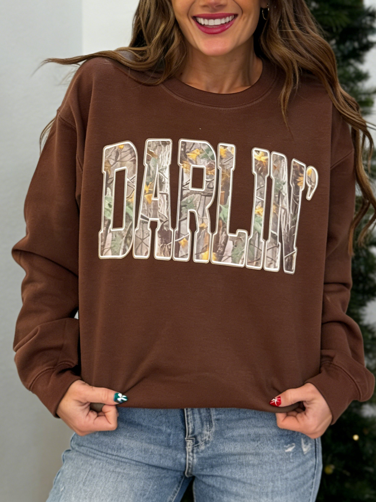 Women's Darlin Camouflage Print Sweatshirt