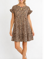 Women's Spring & Summer Leopard Print Ruffle Dress