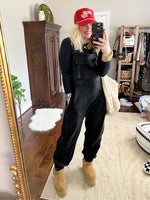 Women's Fleece Warm Overalls Loose Casual Jumpsuits