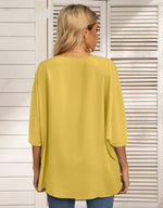 Summer New Women's Bat Sleeve V-neck T-shirt
