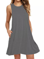 Plus Size Casual Tank Dress with Pockets