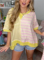 Mixed Stripe Plus Size Sweatshirt