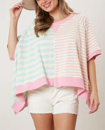 Mixed Stripe Plus Size Sweatshirt