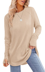 Women's Casual Loose T-Shirts with Thumb Holes