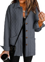 Women'sCasual Button Down Long Sleeve Quilted Jackets