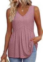 Women's V Neck Printed Tank Top