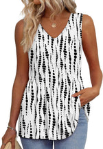 Women's V Neck Printed Tank Top