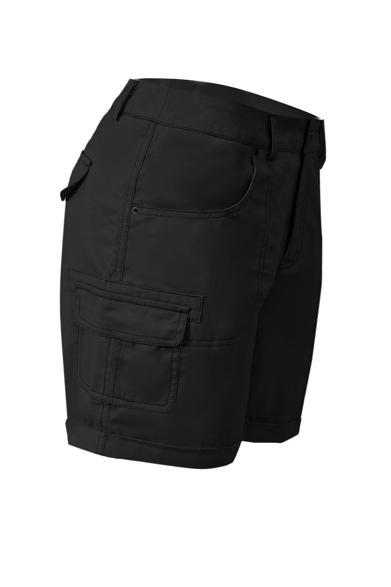 Solid Stitch Trim Roll Hem Shorts