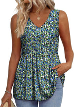 Women's V Neck Printed Tank Top