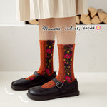Vintage Embroidered Floral Socks