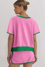 Hot Sale - Summer Colorblock T-Shirt and Skort 2Pcs Set