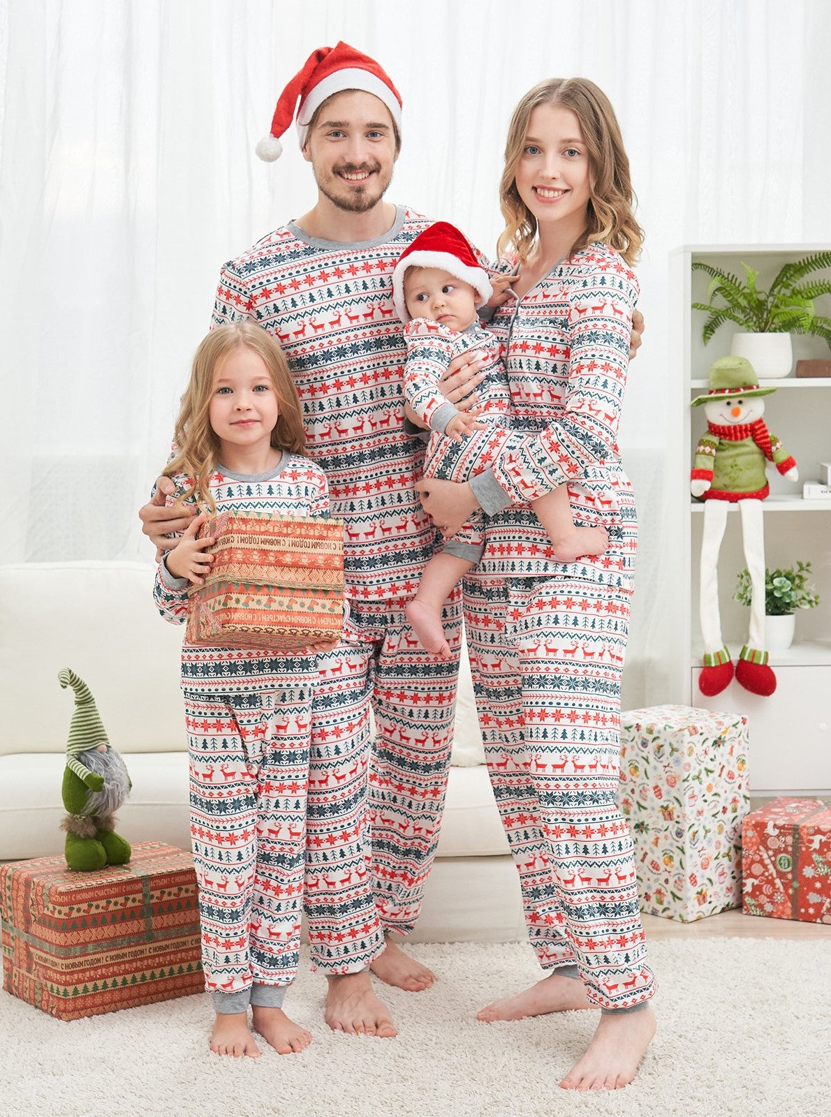 Reindeer Print Family Pajamas