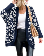 Women's Leopard Print Long Sleeve Cardigan Jacket