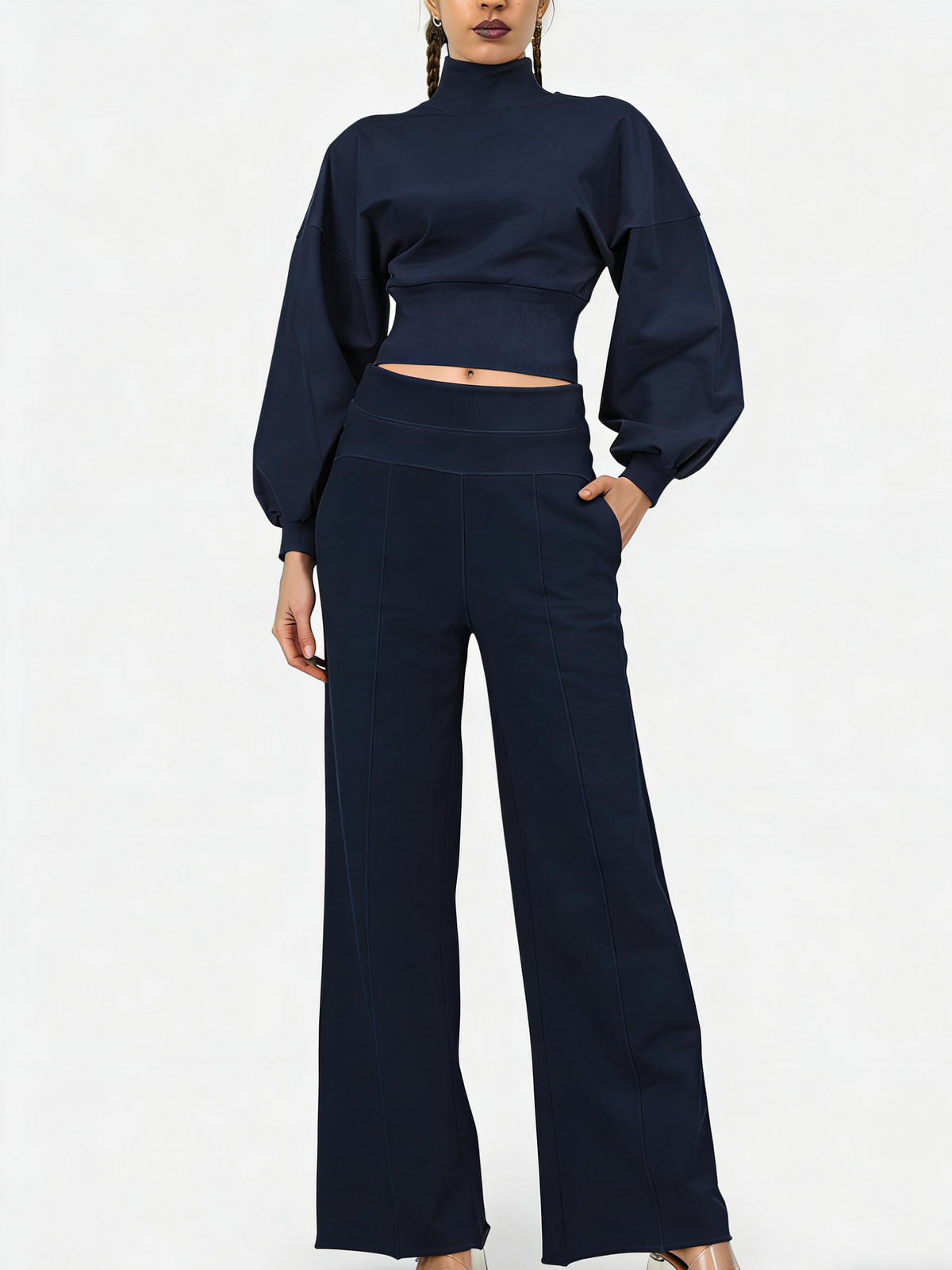 Women's Turtleneck Casual Two-Piece Set
