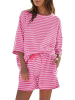 Women's Striped 3/4 Sleeve Lounge Sets