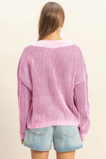 Women's Fashion Striped V-Neck Sweater