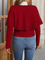 Women'sLong Sleeve Fall Knit Cape Sweaters