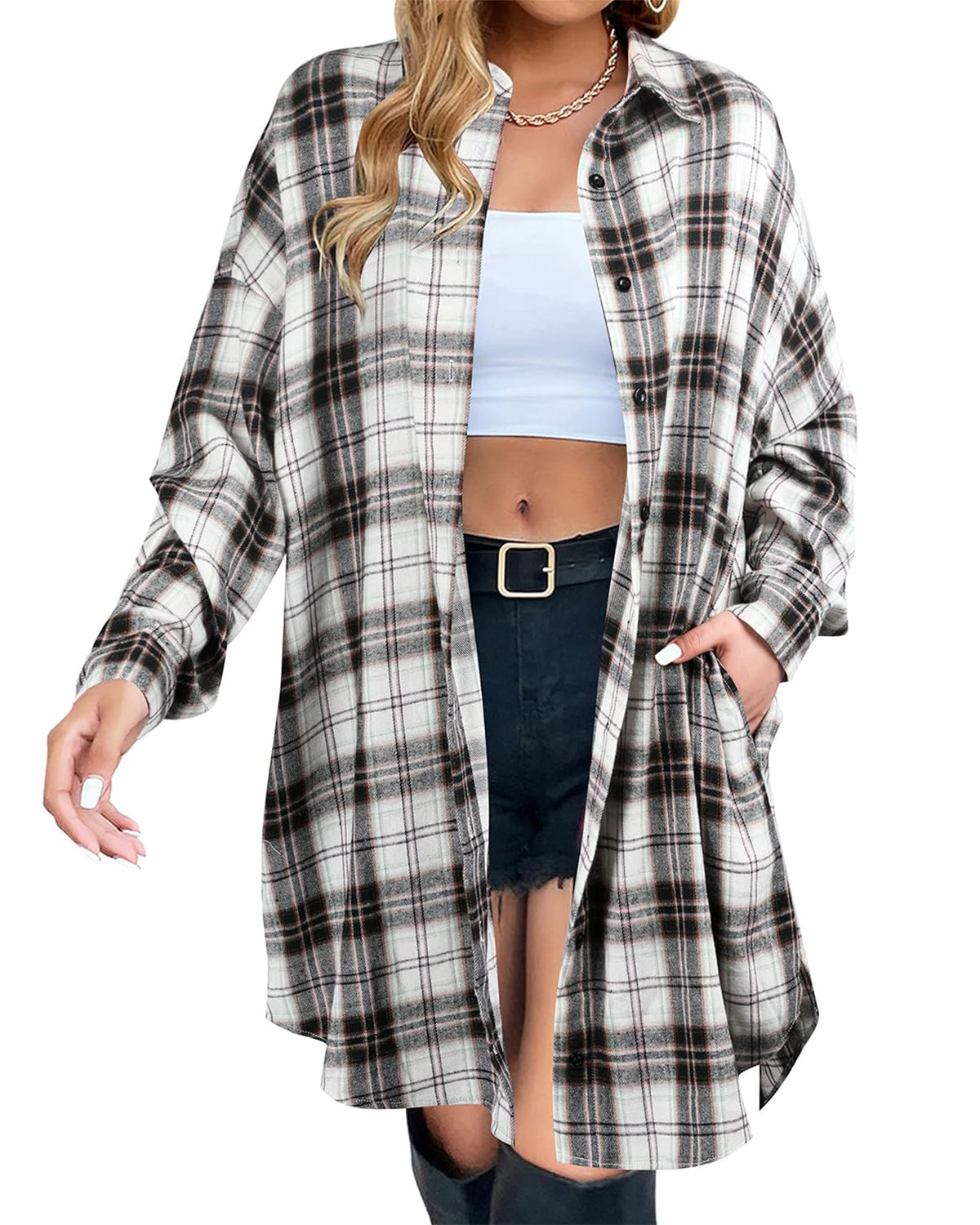 Women's Button Down Plaid Flannel Shirts
