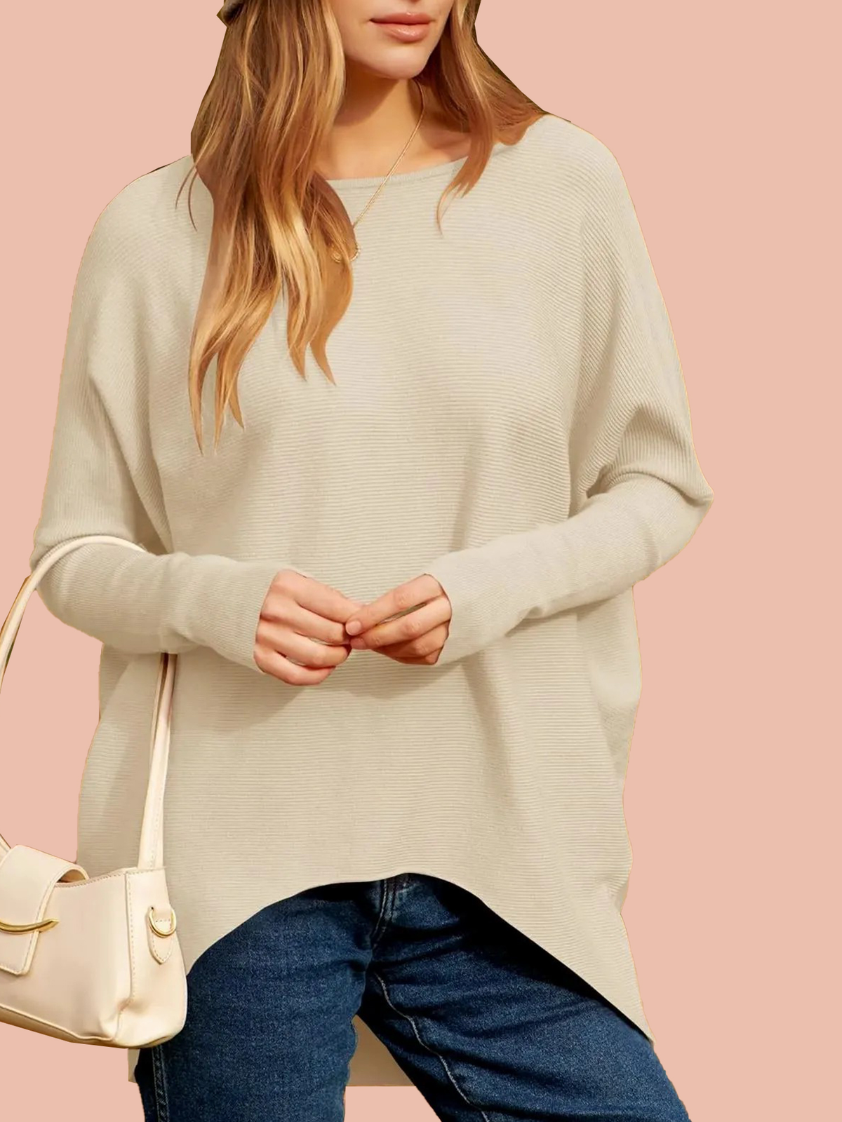 Women's Dolman Sleeve Knitted Pullover Sweater