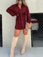 Women's Satin Covered Nights Romper Dress Set