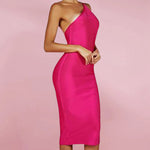 Women's One Shoulder Bandage MidiDress