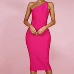 Women's One Shoulder Bandage MidiDress