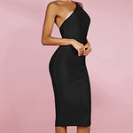 Women's One Shoulder Bandage MidiDress
