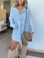 Women's Washed Button Denim Skirt