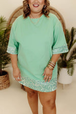 Women's Sequin-Detailed Jersey T-Shirt Dress