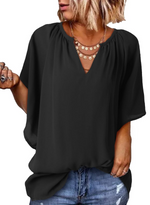 Women's Lightweight V Neck Flowy Blouse