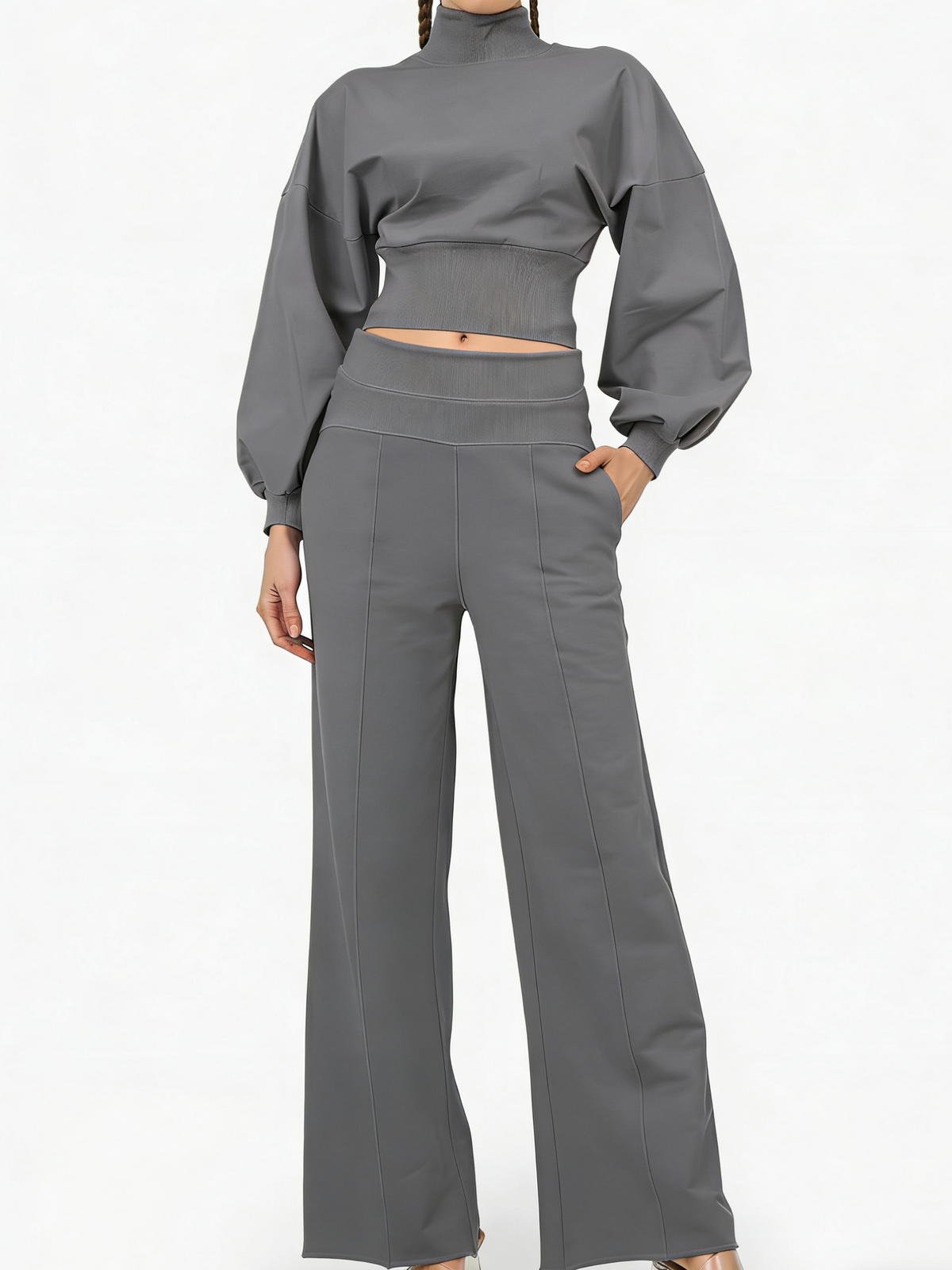 Women's Turtleneck Casual Two-Piece Set